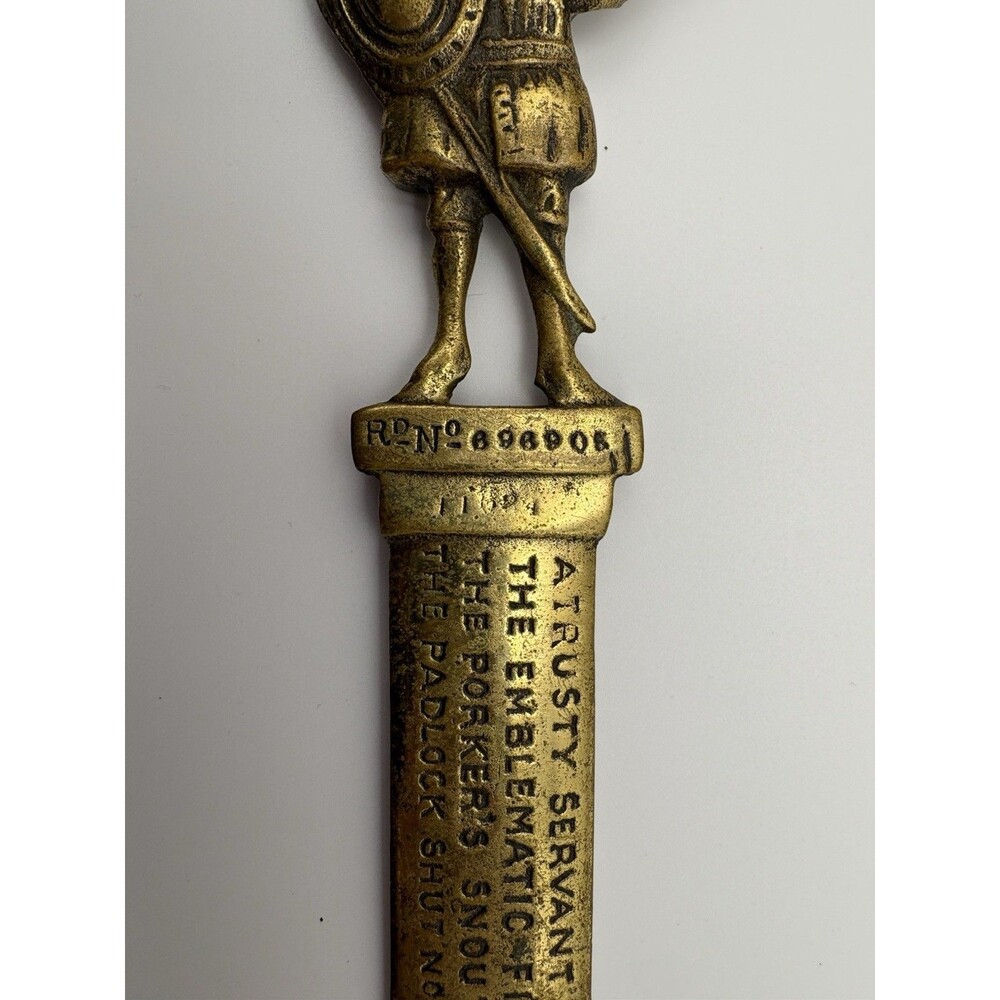 VINTAGE WINCHESTER TRUSTY SERVANT 1387 BRASS LETTER‎ OPENER PEERAGE ENGLAND - Picture 3 of 6